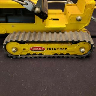 Vintage TONKA TRENCHER Yellow Pressed Steel Digger Bulldozer Dozer Tractor 534 2