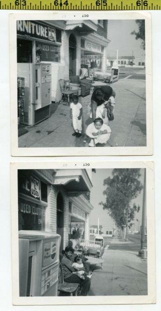 (2) Vintage 1967 Photos / Classic Pepsi - Cola 7 - Up Bottle Vending Machine Wants U
