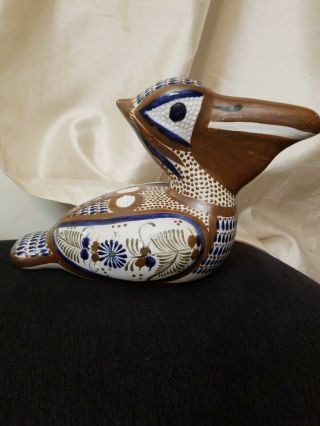 Vintage Santana Tonala Mexico Pottery Large Pelican Bird Figure