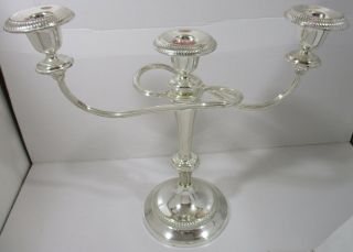 Weighted Sterling Silver Three Arm Candelabra 3 Light Candleholder Candlesticks