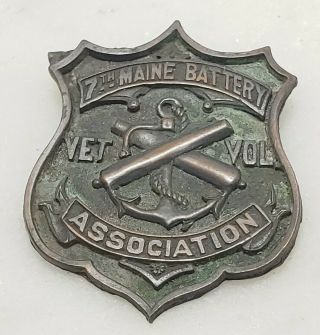 Civil War 7th Battery Maine Volunteer Light Artillery Badge 1863 - 1865