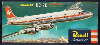 Vintage Revell H - 267 1/122 Douglas Dc - 7c Swissair 