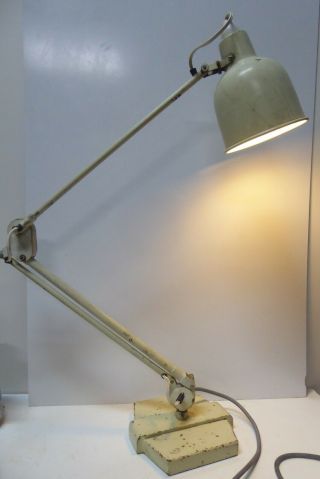 Vintage Art Deco Cast Iron Base Planet Desk Lamp Studio Industrial Office Table