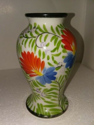 Vintage 5 " Tashiro Shoten Japanese Hand Painted Floral Vase 66 Yrs Old