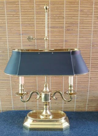 Brass Bouillotte Lamp Frederick Cooper Style Brass Metal Shade
