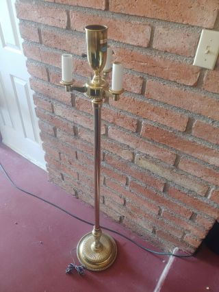 Vtg Stiffel Brass Floor Lamp Art Deco Torchiere Style 3 Arm,  4 Bulb,  58 " Tall