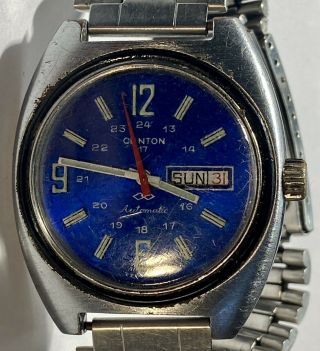 Clinton Mens Automatic Vintage Running Watch 17j France