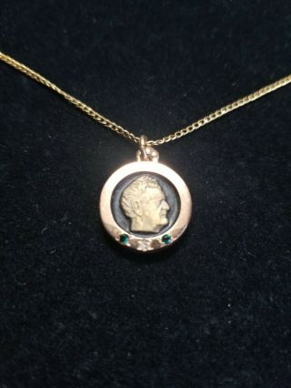 Vintage John Deere Employee Recognition Necklace 10 Kt Solid Gold