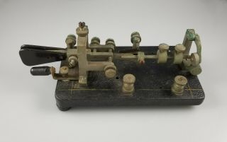 Early Antique Vibroplex Telegraph Key Bug – Horace G Martin – Two Paddle