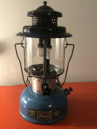 Vintage 1968 Sears Coleman Gas Lantern Model 476.  72212 No.  72227 - Blue Paint