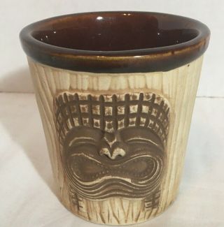 Vintage Islander Stockton California 3 Face Brown Rum Bucket Tiki Mug glass 3