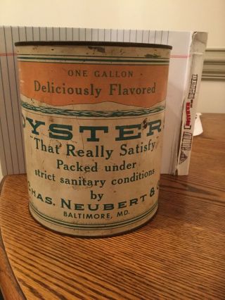 Chas.  Neubert & Co.  Gallon Oyster Can