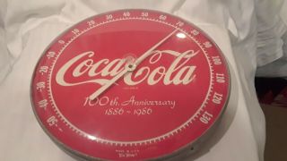 Round Coca - Cola Thermometer " 100th Anniversary Edition "