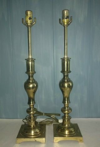 Vintage Stiffel Brass Heavy Metal Candlestick Style 24 " Tall.