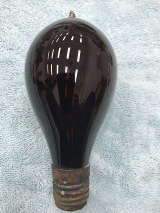 Antique Light Bulb Red Good Carbon Filament Edison Brass And Plaster Socket Tip