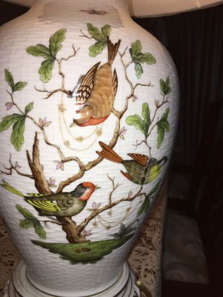 Herend Rothschild Bird Hand Painted Table Lamp 2
