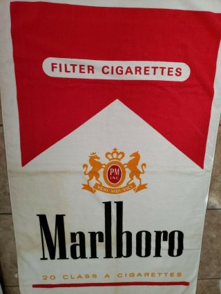 Marlboro Filter 20 Class A Cigarettes Beach Towel Vintage Advertising Ad 1970 