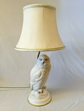 Snowy Owl Fine Porcelain Lamp By Raymond Watson 1987 Vintage The Franklin