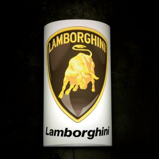 Lamborghini Led Illuminated Light Up Garage Sign Petrol Gas & Oil Automobilia