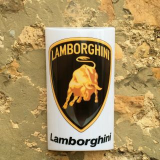 LAMBORGHINI LED ILLUMINATED LIGHT UP GARAGE SIGN PETROL GAS & OIL AUTOMOBILIA 2