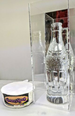 Coca - Cola Solid Clear Glass Bottle Collectible 6 Oz Mirror Display Case
