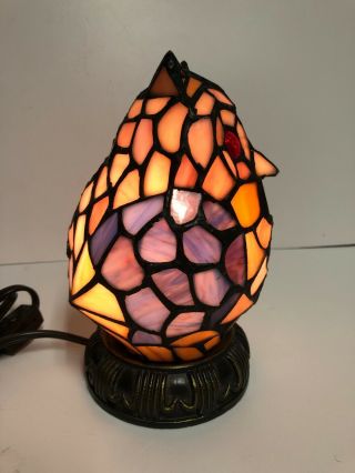 Stained Glass Handcrafted Owl Night Light Table Desk Lamp Tiffany Style 2013 3