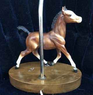 Breyer Foal Lamp On Wooden Base