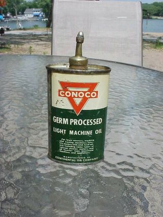 Vintage Conoco Germ Processed Handy Oiler Lead Top 3 Oz