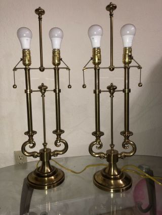 Vintage Stiffel Bouillotte Brass French Style Lamp