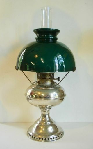 Antique Rayo Kerosene / Oil Lamp Cased Green Shade