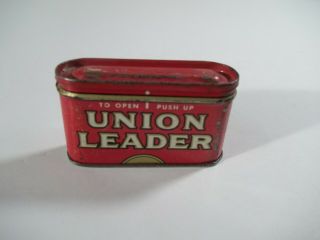 Vintage Union Leader Tobacco Tin Rare Short Version