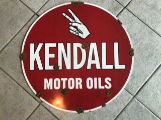 Antique Style - Barn Find Look Large Kendall Oil Dealer Service Gas Station Sign