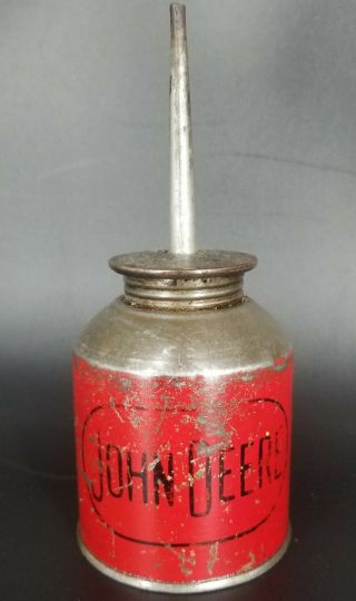 Early John Deere Red Oiler Oil Can Farm Tractor