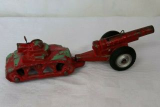 Vintage 1930 Toy Cast Iron Military Tank & Military Cannon