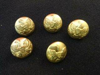 5 Large Us Cavalry Infantry Artillery Late Indian War Brass Coat Buttons Eagle