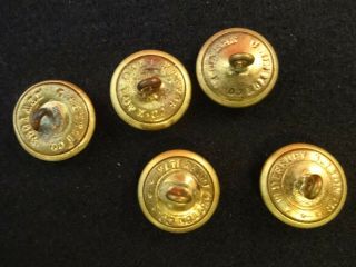 5 LARGE US CAVALRY INFANTRY ARTILLERY LATE INDIAN WAR BRASS COAT BUTTONS EAGLE 2