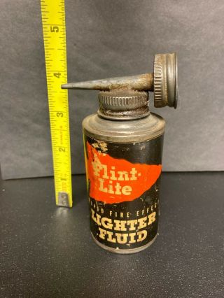 Flint - Lite Lighter Fluid 4oz Tins Paper Label Oiler Handy Oil Household Gas Auto