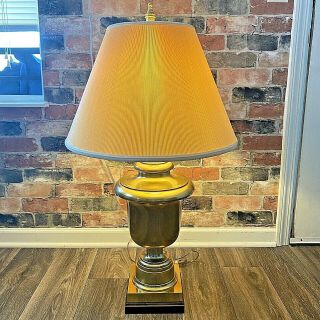 Vintage Frederick Cooper Large Brass Trophy/urn Table Lamp With Shade