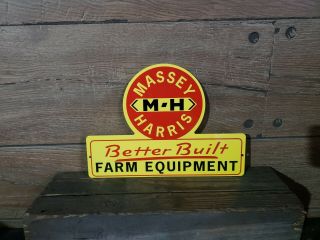 Massey Harris Farm Equipment Sign Seed Feed Barn Tractor Gas Oil