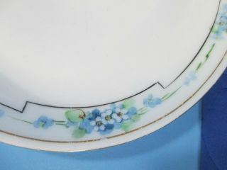 Plates Blue Hand Painted Flowers Vintage Art Deco Set Of 3 Bavaria Lunch Salad