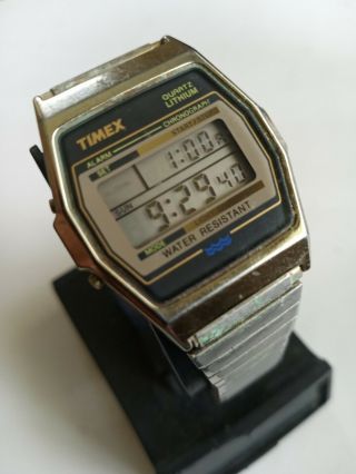 Vintage Watch Timex Digital - Quartz Lithium Water Rst.  Alarm Chrono A52