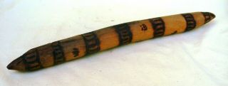 Vintage Aboriginal Carved Digging Stick With Pokerwork Decor