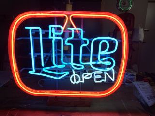 Vintage Miller Beer " Lite Beer " Neon Sign 1980’s Open Can Be On/off.  Rare