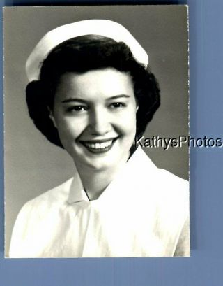 Found B&w Photo D_3920 Portrait Of Pretty Woman Dressed As Nurse