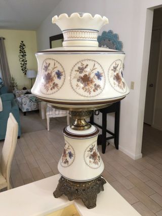 Vintage Quoizel Hurricane Lamp Large 26 1/2 " Tall 3 Way Lightiing