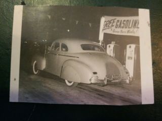 Car Gas Station Pumps Cool Vintage Photo Snapshot 3.  5x2.  5 Black & White