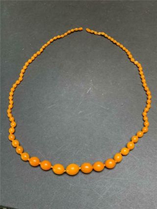 Vintage Amber Graduated Bead Necklace - As - Is
