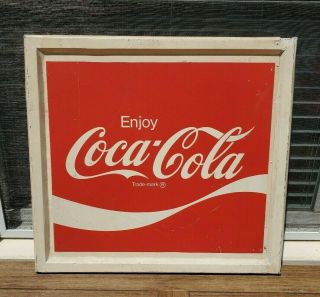 Large Vintage Enjoy Coca Cola Metal Sign Old Coke Sign