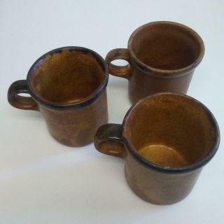 Mccoy Set Of 3 Brown Mesa Canyon 1412 Coffee Mugs Cups Vintage Discontinued