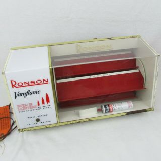Vintage Ronson Varaflame Light Up Spinning Store Display Case